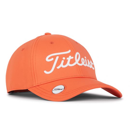 Players Performance Ball Marker Golf Cap Mens Adjustable Flame/White