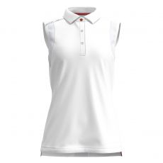 Stow Ladies Button Sleeveless Polo White