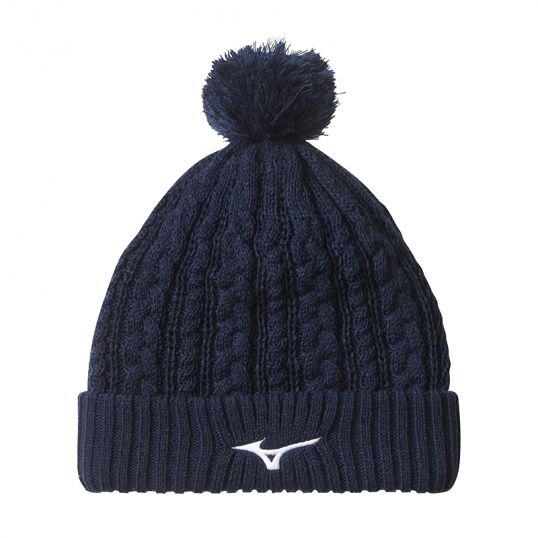 Knit Bobble Hat Mens One Size Navy