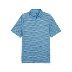 MATTR Palm Deco Mens Polo Blue/Black