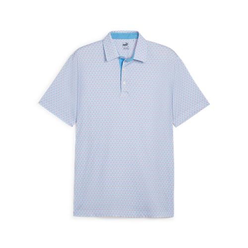 MATTR Palm Deco Mens Polo Blue/Pink