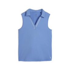 Cloudspun Piped Sleeveless Ladies Polo Blue Skies