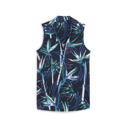 MATTR Paradise Sleeveless Ladies Polo Deep Navy/White