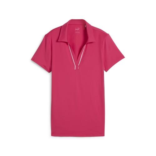Cloudspun Piped Ladies Polo Garnet Rose