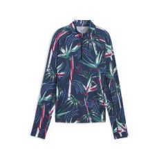 You-V Paradise1/4 Zip Ladies Sweater Deep Navy/White