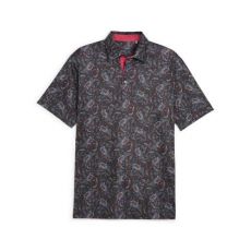 Cloudspun Paisley Polo Black/Aqua