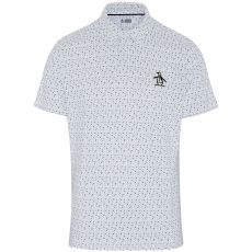 All Over Golf Ball Print Polo Bright White