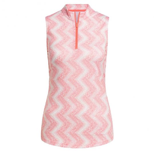 Ultimate365 Ladies Ottoman Printed Sleeveless Polo Preloved Scarlet Ladies Extra Large Preloved Scarlet