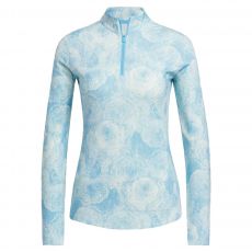 Ultimate365 Printed 1/4 Zip Mock Semi Blue Burst