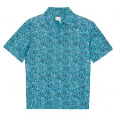 All Over Golf Printed Junior Polo River Blue