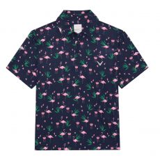 All Over Flamingo Printed Junior Polo Peacoat